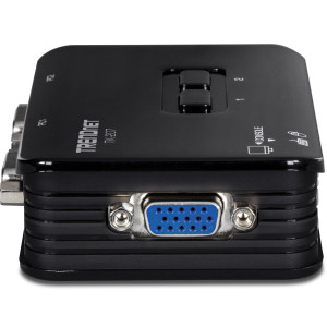 TRENDnet TK-207K 2-Port Desktop KVM Switch, 2048 x 1536 resolution, 2 USB 2.0, 1 x VGA/SVGA HDB 15-pin (Female)
